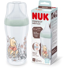 Bild von Perfect Match Babyflasche Winnie Puuh mit Temperature Control | Anti-Colic | 260 ml | ab 3 Monate | Passt sich dem Baby an | Grün