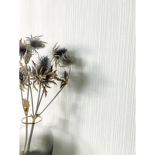 Newroom Vliestapete Weiß Uni Tapete Wohnzimmer Modern Skandinavisch | Feine Streifenstruktur, dezentes Relief matt, ansatzfrei, Wandtapete Flur Schlafzimmer, warmer Farbton, Minimalistisch