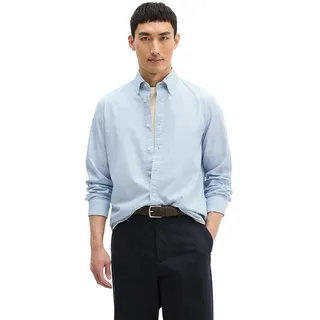 Streifenhemd MARC O'POLO, Herren, Gr. S, N-Gr, multi, blau dawn, Web, Obermaterial: 100% Baumwolle, gestreift, regular fit normal, 1-Knopf-Manschette mit Knöpfen, Hemden Streifenhemd, regular Fit, Bio-Baumwolle, Button-down-Kragen