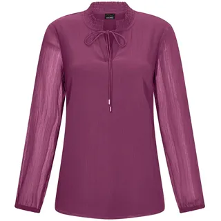 GOLDNER Chiffonbluse »Kurzgröße Elegante Jersey-Bluse mit Rundhals«, pink