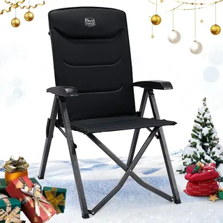 TIMBER RIDGE Campingstuhl Faltbar Hohe Lehne mit 4 Positionen verstellbar bis 150kg Klappstuhl Camping Gepolstert Faltstuhl Liegestuhl mit Tasche für Garten Balkon Wohnmobil