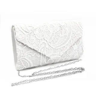 Fililogor Clutch für Damen, elegante Abendtasche, Clutch für Abschlussball, Party, Damen für Hochzeit, Party, Braut, weiß