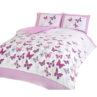 Art Mädchen-Schmetterling-Bettwäsche-Set, Baumwolle und Polyester, Rosa, King-Size-Bett