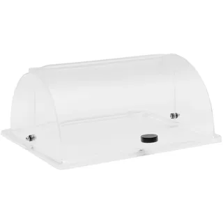 APS GN Rolltophaube, H: 19 cm, schwarzer Griff, Leichtgängige Haube für den schnellen Zugriff auf- Speisen, GN 1/2