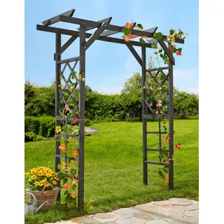 Promadino Rosenbogen Pergola Ben 200 x 65 cm Grau
