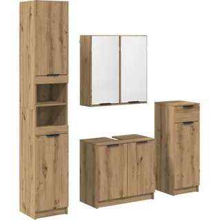 vidaXL Badezimmermöbel-Set 4 stk. Artisan-Eiche 64,5 x 33,5 x 59 cm - Braun