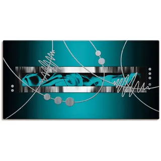 Artland Wandbild "Silber abstrakt auf petrol" Gegenstandslos 1 Stk. tlg. als Alubild, Leinwandbild, Poster in verschied. Größen, farbe bild(er): blau