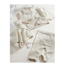 Unisex,Boys,Girls M&S Collection 3pc Pure Cotton Knitted Outfit Gift Set (0-6 Mths) - Calico, Calico - 3-6 M