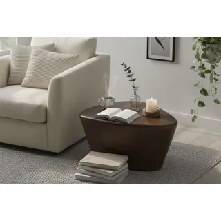 Beistelltisch SIT, braun, B:70cm H:36cm T:53cm, Mango massiv, Tische, Beistelltisch, dreieckige Tischplatte