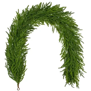 Arborus Weihnachtsgirlande Künstlich 183cm Künstliche Girlande Grün | Norfolk Kiefer Dekogirlande Weihnachten Weihnachtsdeko Weihnachtskranz Zuhause Deko Tisch Tür Treppe Kamin Weihnachten Deko