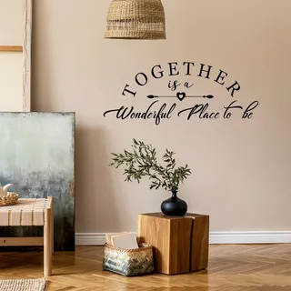 PLIGREAT Warme Familie Sprüche Wandtattoo zusammen ist ein wunderbarer Ort zu sein Zitate DIY Vinyl-Wandaufkleber für Wohnzimmer Schlafzimmer Büro Zuhause Hintergrund Wandbilder Wandmalerei Dekoration