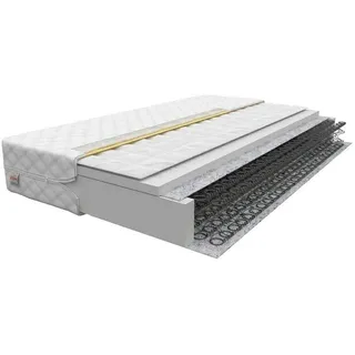 FDM Baby Natura 90 x 180 cm Bonellfederkernmatratze Buchweizen Matratze 14 cm Höhe Kindermatratze Härtegrad H3 (Mittelhart) Polyurethanschaum Bezug Zweiseitig Abnehmbar Waschbar