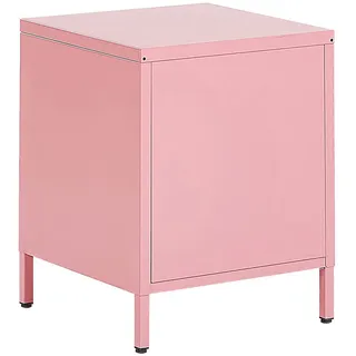 BELIANI Nachttisch Rosa Metall mit 2 Schubladen und 2 Griffen Wohnzimmer Schlafzimmer Kinderzimmer Jugendzimmer Flur - Rosa