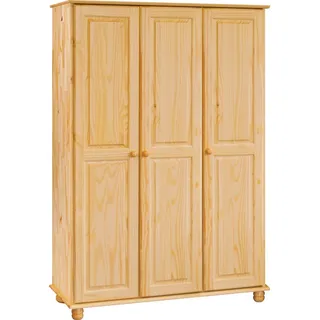 Mid.you Kleiderschrank , Naturfarben , Holz , Kiefer , massiv , 4 Fächer , 120x178x52 cm , Schlafzimmer, Komplette Schlafzimmer und Serien, Schlafzimmerserien