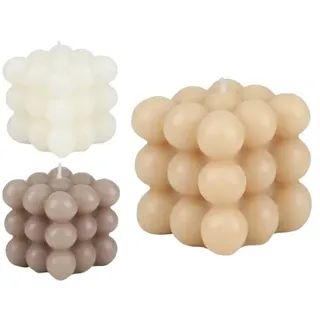 Kerze Bubble Kugel, 3 verschiedene Farben, 6 x 6 x 6 cm