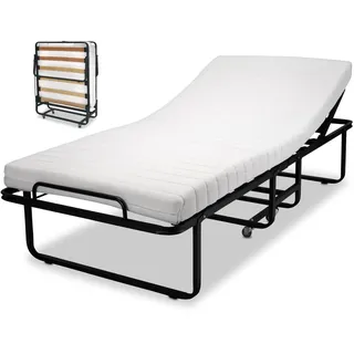 Gästebett BED BOX GB110 90 x 200 cm mit verstellbarem Kopfteil - Weiß