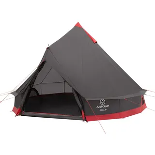 JUSTCAMP Bell 4 Tipi Zelt für Gruppen, Familien oder Camping für 4 Personen, Grau