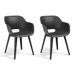 ALLIBERT Akola Gartenstuhl 55 x 57 x 80 cm graphitgrau 2 St.