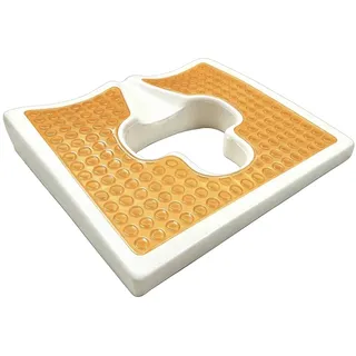 NSXAYIWE Kissen Gegen Dekubitus, Gelb Gel Oberfläche Memory-Schaum | Anti Dekubitus Kissen mit T-förmiges Öffnung,Dreieckiges Fasendesign Dekubitus Sitzkissen für Bett,Büro,45 x 38cm