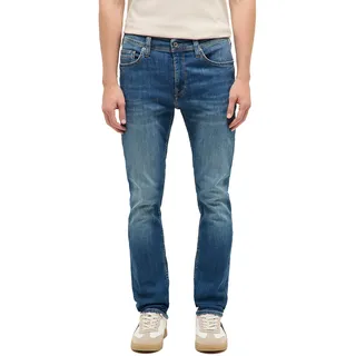 Slim-fit-Jeans MUSTANG "Herren Style Vegas Slim", Herren, Gr. 32, Länge 34, blau (683 mittelblau), Denim/Jeans, 93% Baumwolle, 5% Polyester, 2% Elasthan, unifarben, slim fit, Jeans Slim-fit-Jeans