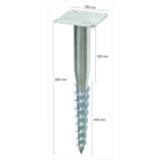 Schneider Bodenhülse Stahl 16 x 58 cm Grün