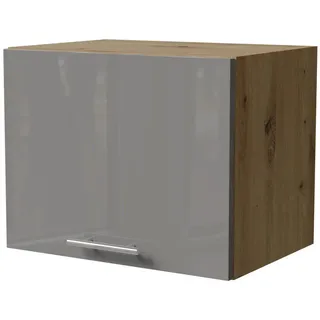 Feldmann-Wohnen Klapphängeschrank Essen W4B/45 Grau Hochglanz / Eiche Artisan Matt 45 / 32,5 / 36cm , Grau, Eiche Artisan , Holz , Rechteckig , 45x36x32.5 cm , Küchen, Küchenmöbel, Küchenschränke, Küchenoberschränke