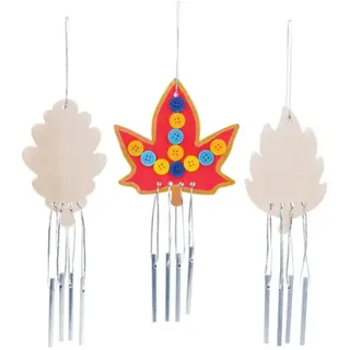 Baker Ross AV366 Windspiele aus Holz, ideal für Kinder zum Gestalten und Dekorieren, ideal für Schule, Heimhandwerk und Gruppenaktivitäten, 4 Stück, Sortiert