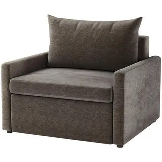 Mid.you Schlafsessel , Braun , Kunststoff , 92x89x103 cm , Made in Eu , Liegefunktion, gepolsterte Armlehnen , Wohnzimmer, Sofas & Couches, Schlafsofas, Schlafsessel