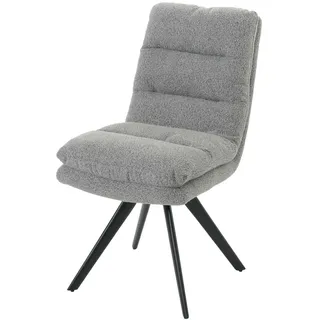 Mendler Esszimmerstuhl HWC-G66 Stoff hellgrau
