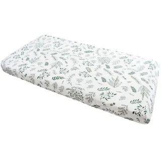 Medi Partners Spannbettlaken Musselin 60x120 Baby Bettlaken Kinderbett Spannbetttuch 100% Baumwolle - Musselinlaken Bettwäsche Babymatratze Schlafsack Babybett (Olivenblätter)