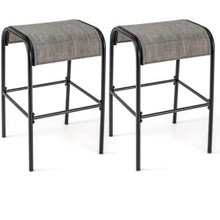 Costway Barhocker 76 cm Braun/Schwarz