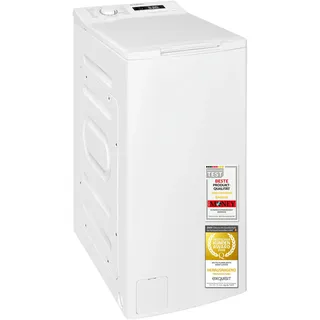 Exquisit Toplader Waschmaschine - 7,5kg, Klasse A, 1200 U/Min, Weiß | Schmale Waschmaschine mit 15 Programmen, Aquastop und Startverzögerung - ideal als platzsparende Kleine Waschmaschine.