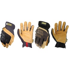 Mechanix Wear: Material4X FastFit Arbeitshandschuhe aus Kunstleder – Abriebfest (Groß, Braun/Schwarz) & Wear: DuraHide FastFit Arbeitshandschuhe aus Leder – abriebfest, langlebig (groß, braun/schwarz)