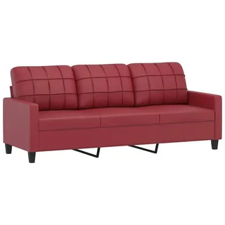 vidaXL 3-Sitzer-Sofa Weinrot 180 cm Kunstleder