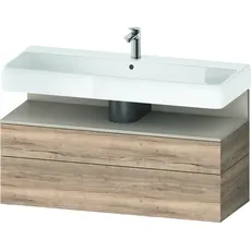 Duravit Qatego Waschtischunterbau, 1 Auszug und 1 Schublade, 1190x470x590mm, Nische Taupe Matt, QA4396091, Farbe: Eiche Marmoriert