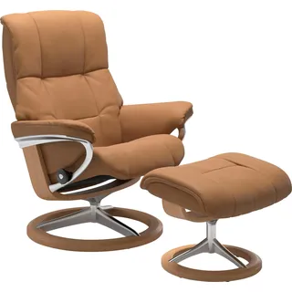 Stressless® Relaxsessel »Mayfair« Set, Relaxsessel mit Hocker, mit Hocker, mit Signature Base, Größe S, M & L, Gestell Eiche braun