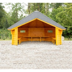 Bild Holz-Gartenhaus Wetterschutzhütte BxT: 393 cm x 325 cm