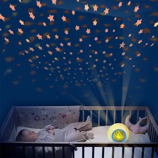 Kinderwecker Digitaler Wecker Digital Sonnenaufgangssimulator Kinderwecker für Mädchen Jungen mit Bunte Lichter Leiser Wecker Ohne Ticken Schlafzimmer mit LED-Wecklicht & Nachtlichtlampe (Blau)