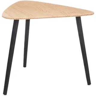 GIFTDECOR - Dreieckiger Kaffeetisch mit Holzplatte, 64 x 60 x 48 cm