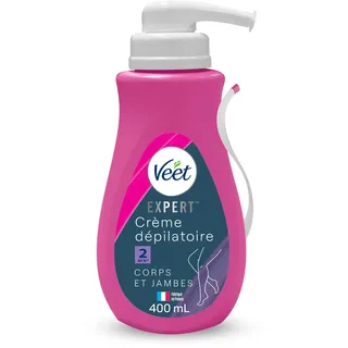Veet Expert – Enthaarungscreme für hartnäckige Haare – Körper & Beine – Wirkt in 2 Minuten – 400 ml