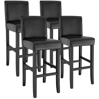 tectake Barhocker 4er Set Kunstleder, Sitzhöhe 76 cm, antikbraun , Schwarz , Leder , 40x107x41 cm , Esszimmer, Barmöbel, Barhocker