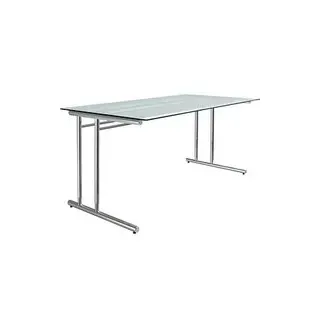 Kerkmann Lago Schreibtisch satiniert rechteckig, C-Fuß-Gestell chrom 160,0 x 80,0 cm