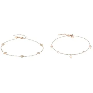 Liebeskind Damen-Fußkette Edelstahl One Size Rosé 32016803 & Tamaris Damen Fußkette in Roségold aus Edelstahl TJ-0015-A-27