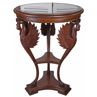 Barock Tisch Schnitzereien Massivholz Beistelltisch Mahagoni Sofatisch Holztisch