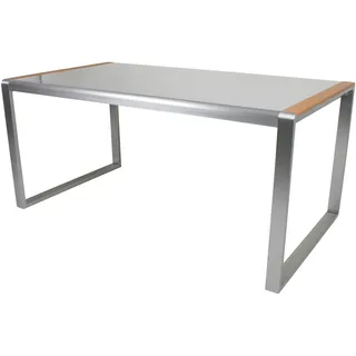 Garden Pleasure AVA Gartentisch 160 x 90 x 74 cm Grau/Silber