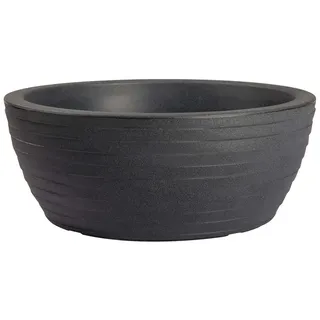 Nicoli Vase aus Kunstharz, Farbe Anthrazit, Eleganz, Durchmesser 40, Höhe 16 Zentimeter, dreidimensionaler Effekt, leicht hart, für den Innen- und Außenbereich geeignet, ohne Löcher