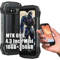 Blackview N6000 Mini Outdoor Handy ohne Vertrag 2023, MTK G99 16GB+256GB Android 13, IP68 Outdoor Handys, 4,3" HD+, 3880mAh, 48MP, Dual SIM 4G Outdoor Smartphone ohne vertrag, NFC OTG GPS FM, Schwarz