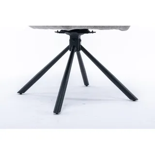 CasaDolce Esszimmerstuhl KANDA, 2er-Set, Türkis, 52x60x89 cm, gepolstert, 180° drehbare Drehplatte, Metallbeine - Türkis