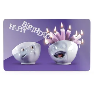 FIFTYEIGHT PRODUCTS / Tassen / Frühstücksbrettchen „Happy Birthday" ( Resopal, 14x23x1 cm, Lila, Made in Germany)