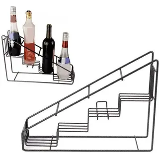 Metallischer Flaschenhalter - 4-Flaschen-Organisator - Küchen-Regal - Einfache Reinigung - Stabiler Aufbau